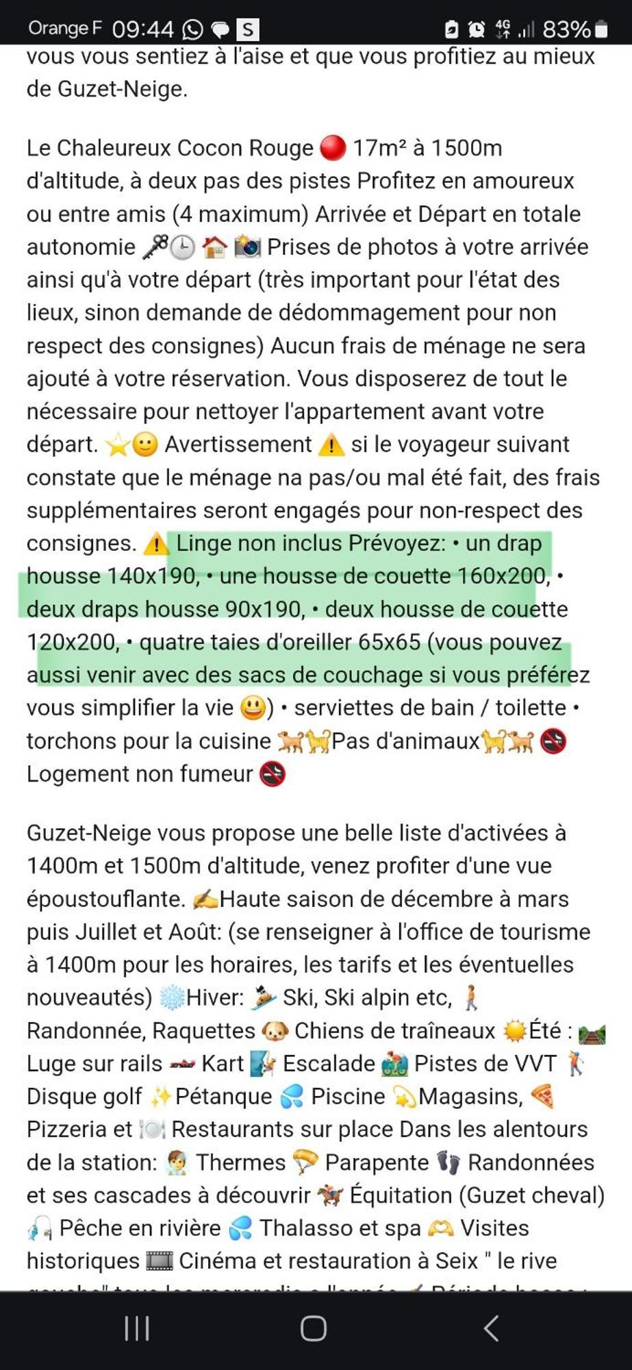 Apartmán Le Chaleureux Cocon Rouge Ustou Exteriér fotografie